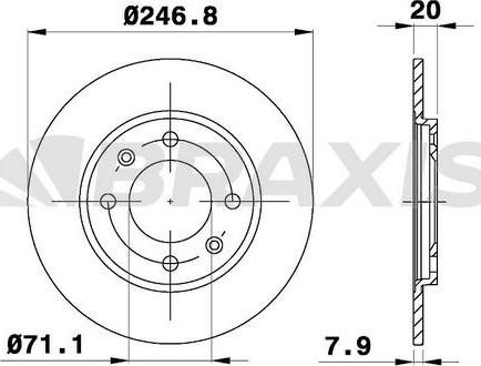 Braxis AE0649 - Тормозной диск autospares.lv