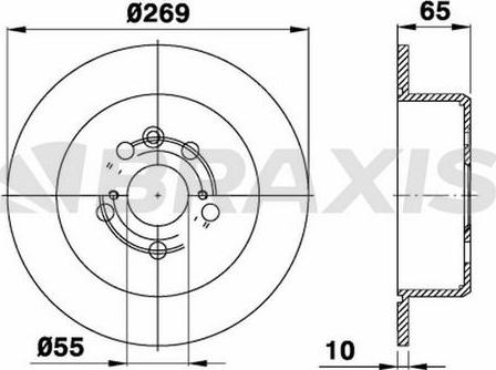 Braxis AE0645 - Тормозной диск autospares.lv