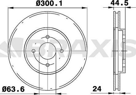 Braxis AE0641 - Тормозной диск autospares.lv