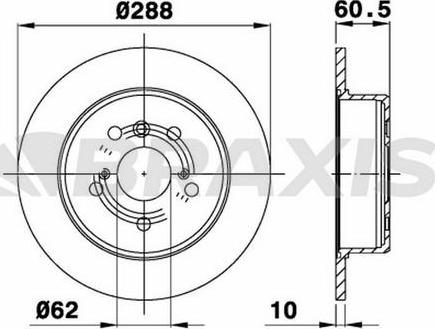 Braxis AE0648 - Тормозной диск autospares.lv