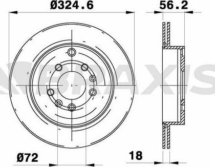 Braxis AE0643 - Тормозной диск autospares.lv