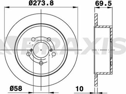 Braxis AE0647 - Тормозной диск autospares.lv