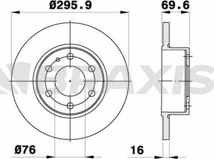 Braxis AE0651 - Тормозной диск autospares.lv