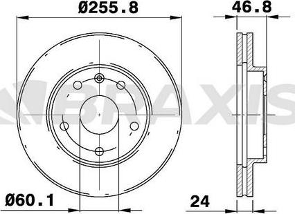 Braxis AE0658 - Тормозной диск autospares.lv