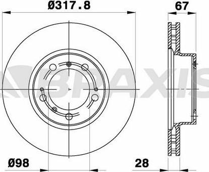 Braxis AE0669 - Тормозной диск autospares.lv