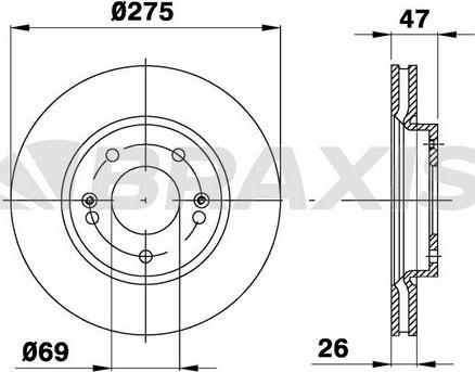 Braxis AE0661 - Тормозной диск autospares.lv