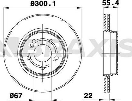 Braxis AE0668 - Тормозной диск autospares.lv