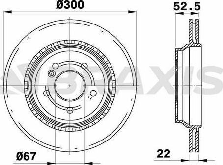 Braxis AE0667 - Тормозной диск autospares.lv