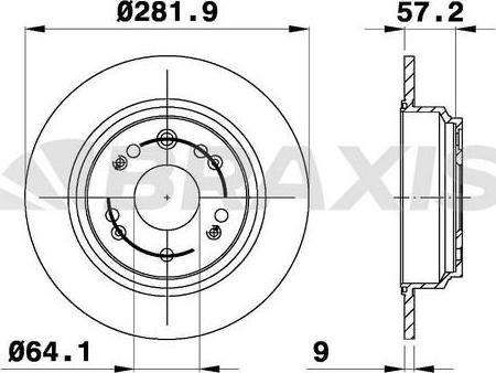 Braxis AE0609 - Тормозной диск autospares.lv