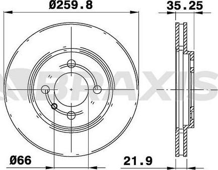 Braxis AE0601 - Тормозной диск autospares.lv