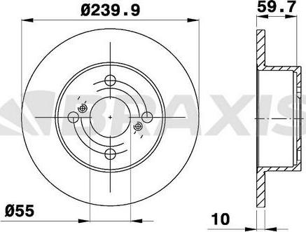 Braxis AE0610 - Тормозной диск autospares.lv