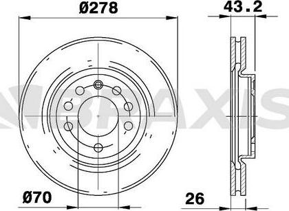Braxis AE0618 - Тормозной диск autospares.lv