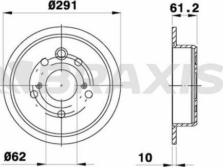 Braxis AE0612 - Тормозной диск autospares.lv