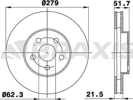 Braxis AE0684 - Тормозной диск autospares.lv