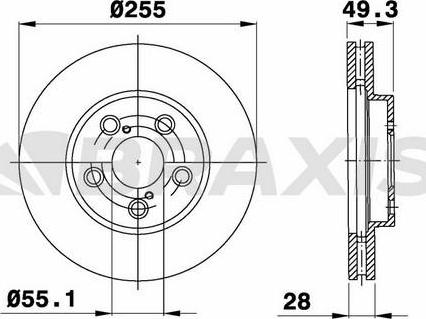 Braxis AE0686 - Тормозной диск autospares.lv