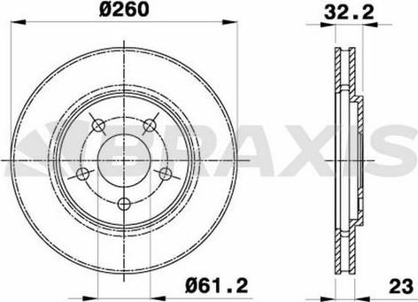 Braxis AE0681 - Тормозной диск autospares.lv