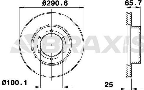 Braxis AE0683 - Тормозной диск autospares.lv