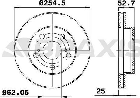 Braxis AE0682 - Тормозной диск autospares.lv