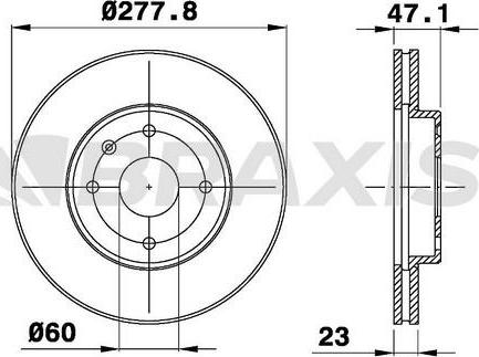 Braxis AE0636 - Тормозной диск autospares.lv