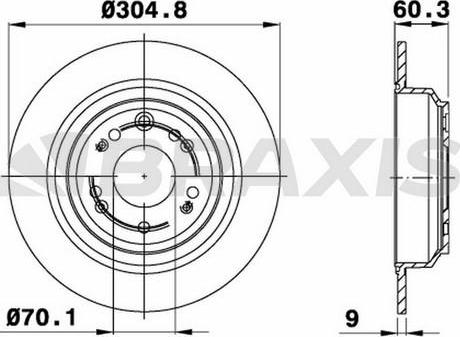 Braxis AE0630 - Тормозной диск autospares.lv