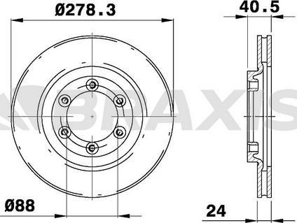 Braxis AE0638 - Тормозной диск autospares.lv