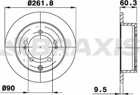 Braxis AE0632 - Тормозной диск autospares.lv