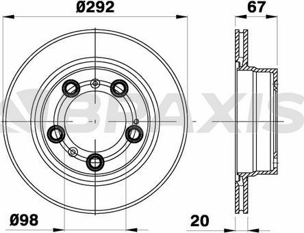 Braxis AE0626 - Тормозной диск autospares.lv