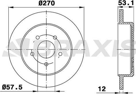 Braxis AE0628 - Тормозной диск autospares.lv
