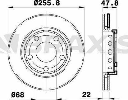 Braxis AE0622 - Тормозной диск autospares.lv