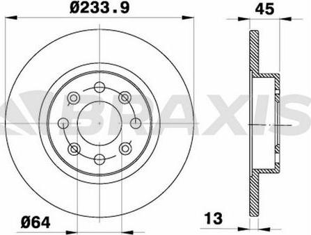 Braxis AE0670 - Тормозной диск autospares.lv