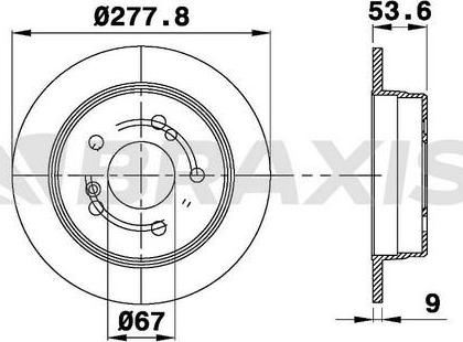 Braxis AE0673 - Тормозной диск autospares.lv