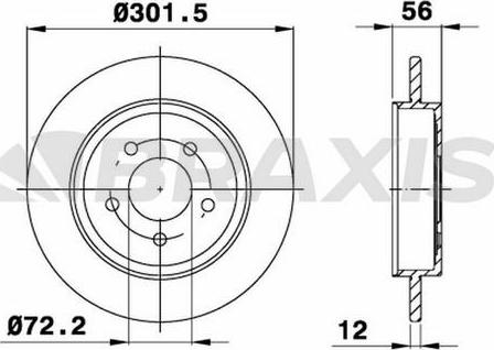 Braxis AE0677 - Тормозной диск autospares.lv