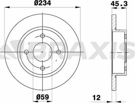 Braxis AE0099 - Тормозной диск autospares.lv