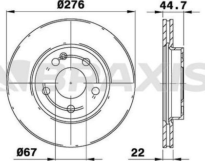 Braxis AE0094 - Тормозной диск autospares.lv