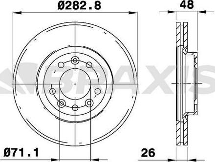 Braxis AE0095 - Тормозной диск autospares.lv