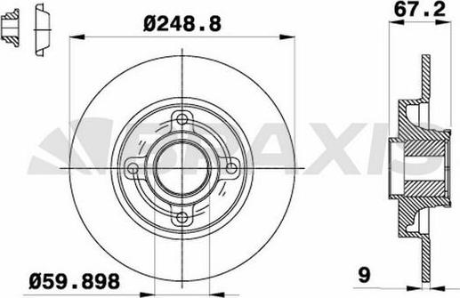 Braxis AE0098 - Тормозной диск autospares.lv