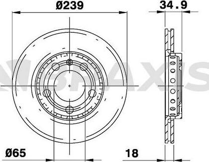 Braxis AE0045 - Тормозной диск autospares.lv