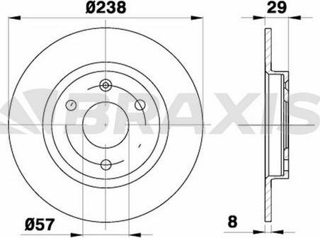 Braxis AE0046 - Тормозной диск autospares.lv