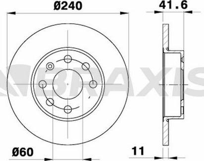 Braxis AE0048 - Тормозной диск autospares.lv