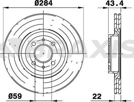 Braxis AE0054 - Тормозной диск autospares.lv