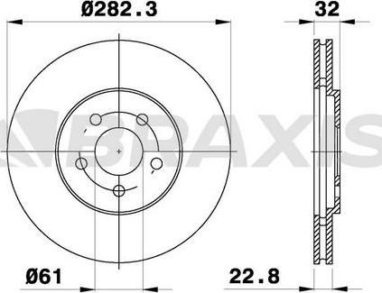 Braxis AE0057 - Тормозной диск autospares.lv