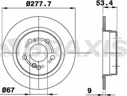 Braxis AE0065 - Тормозной диск autospares.lv