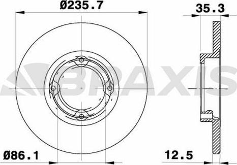 Braxis AE0063 - Тормозной диск autospares.lv