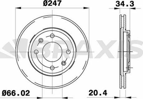 Braxis AE0009 - Тормозной диск autospares.lv