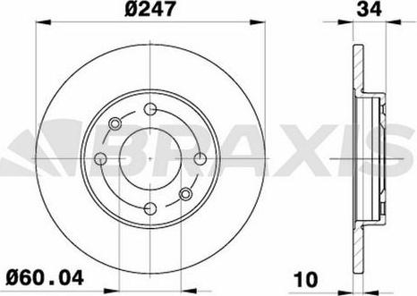 Braxis AE0006 - Тормозной диск autospares.lv