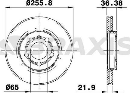 Braxis AE0001 - Тормозной диск autospares.lv