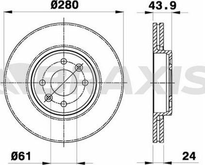 Braxis AE0013 - Тормозной диск autospares.lv