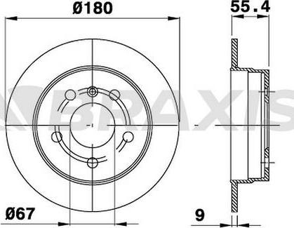 Braxis AE0081 - Тормозной диск autospares.lv