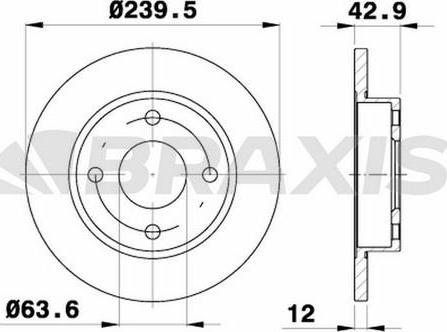 Braxis AE0039 - Тормозной диск autospares.lv