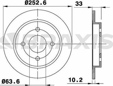 Braxis AE0034 - Тормозной диск autospares.lv